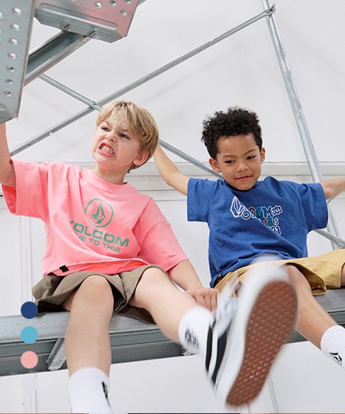 [볼컴키즈] 시그니처 라운드 티셔츠 D5M010_멜란지화이트 120